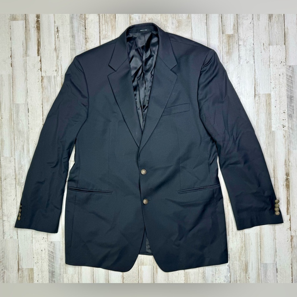 Ralph Ralph Lauren Blazer Jacket Men's 44L Black Classic Military Style Buttons